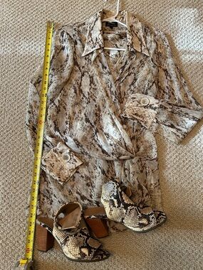 Snake Print Wrap Blouse